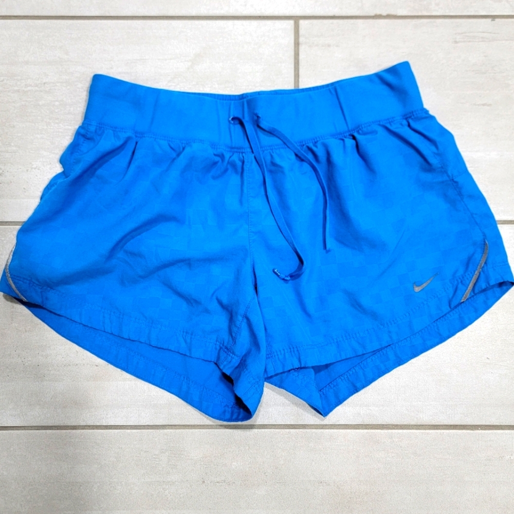 NIKE Dri-FIT Women's Blue Checkered Athletic Shorts